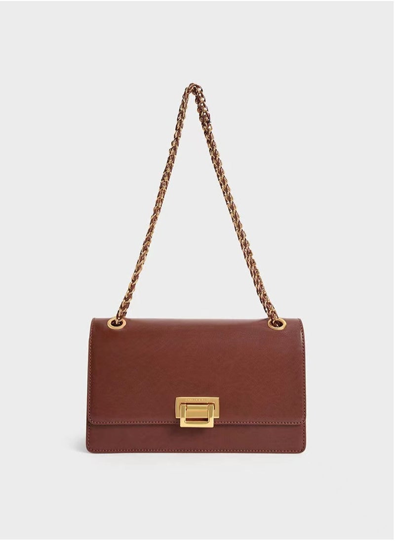 Charles & Keith Chain Small Square Bag Shoulder Bag Crossbody Bag