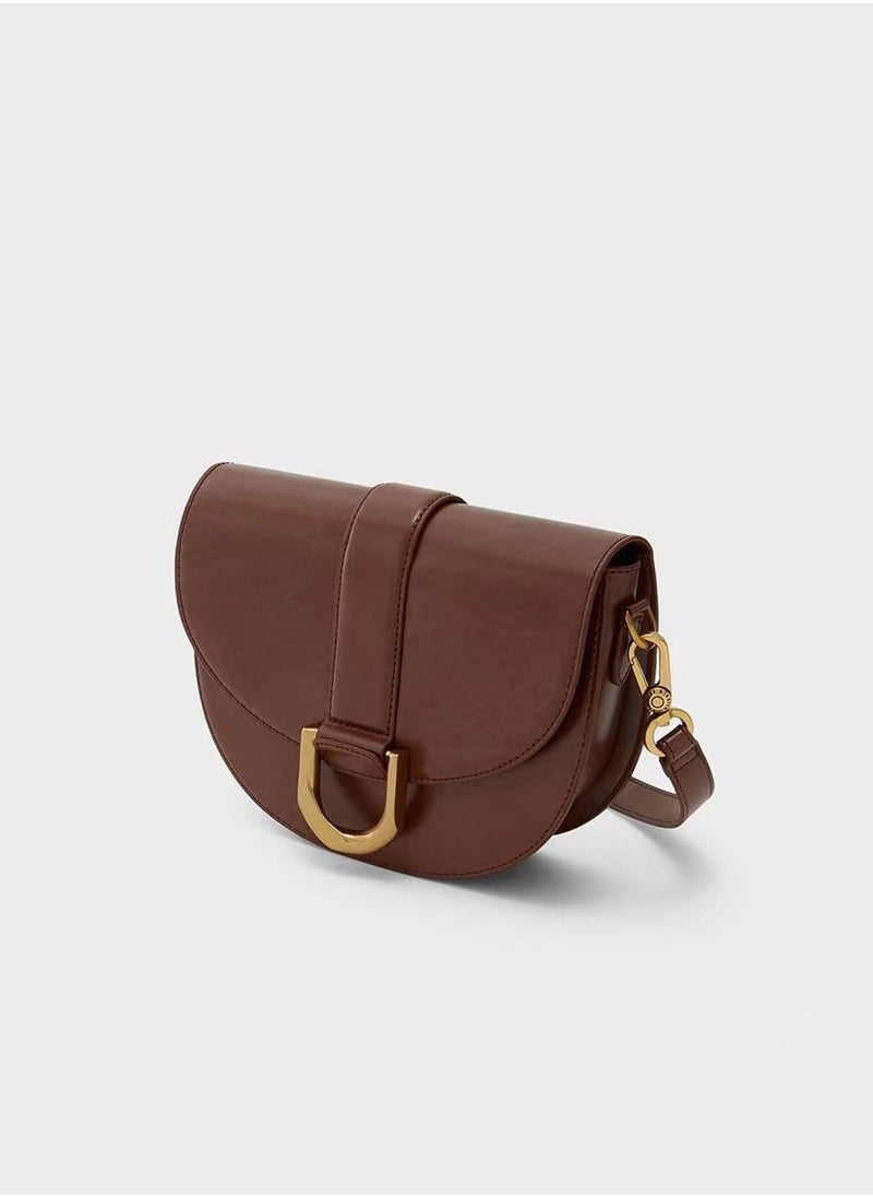 Charles & Keith Gabine Horseshoe Buckle Saddle Bag Shoulder Bag