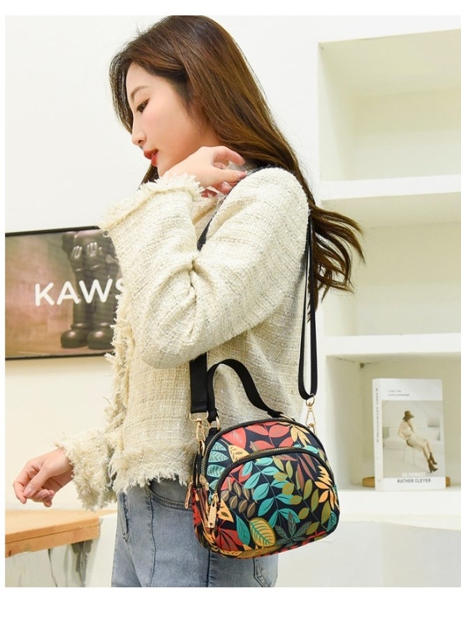 New Fashion Colorful Maple Leaf Printed One Shoulder Crossbody Bag