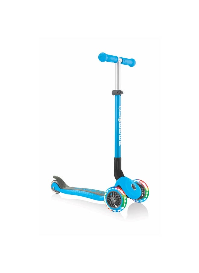 Primo Foldable Lights 3-Wheel Scooter (Sky Blue)