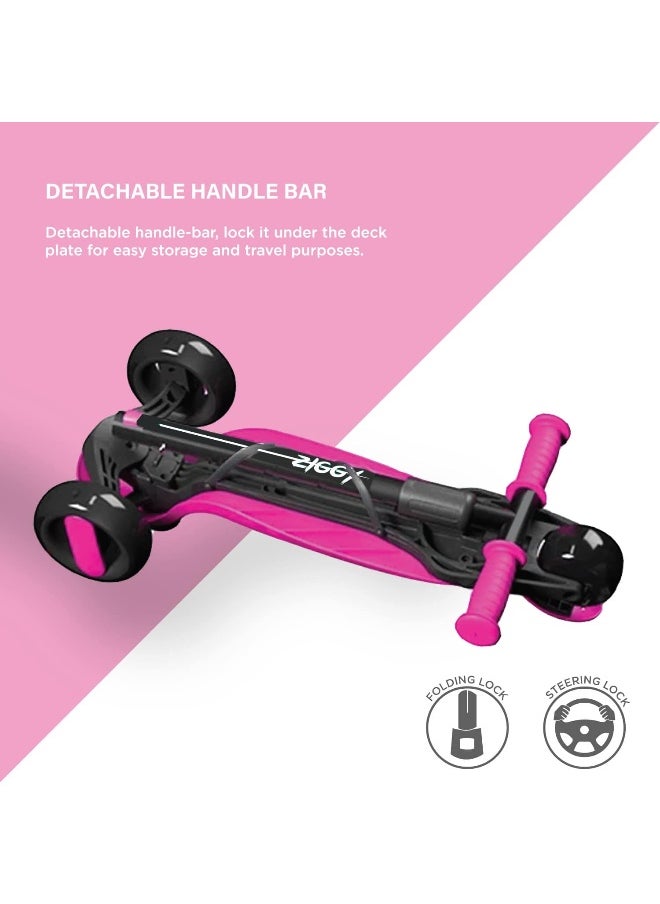 3-Wheel Tilt Scooter With Led (Pink)