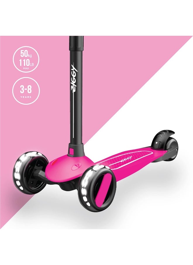 3-Wheel Tilt Scooter With Led (Pink)