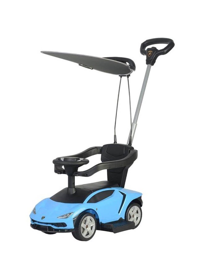 Lamborghini Car Ride-on with Push Handle & Canopy (Blue)