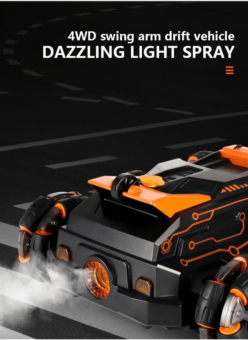 1:16 Scale RC Car Remote Control Car 2.4 GHz Six-Wheel 4WD Stunt Car,Arm Stunt Toy Car with Music Lights and Spray,Gift for Boys Girls Kids