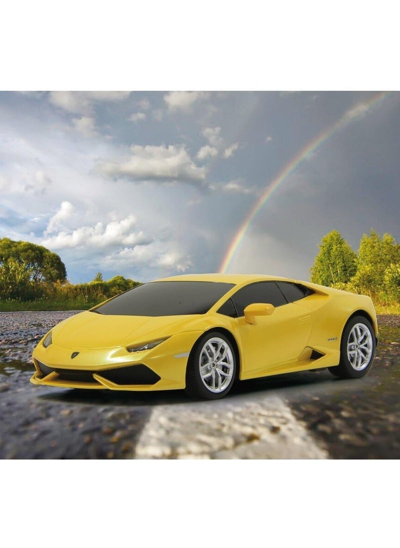 Official Licensed Lamborghini HURACÁN LP610-4 1:24 Scale Electric Remote Control Sport Racing Hobby Toy Car, RC Car Model Vehicle Gift for Boys, Girls, Teens and Adults - Yellow