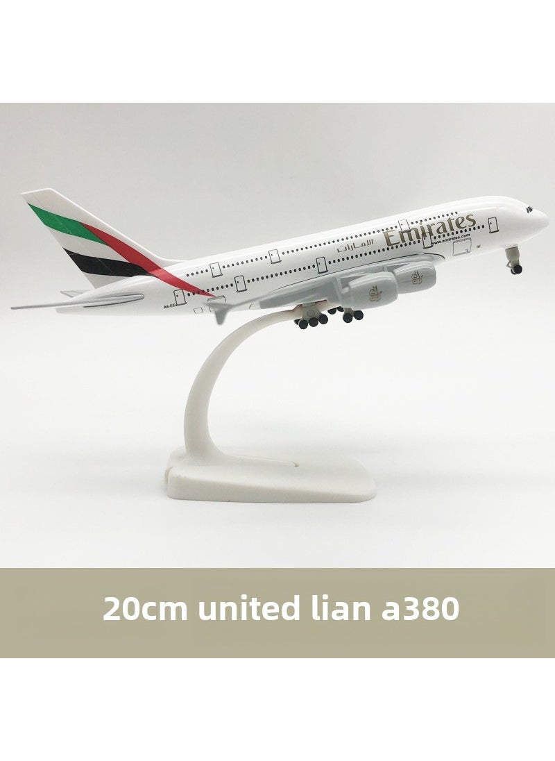 20cm alloy aircraft model Emirates Airbus A380 aircraft model Welcome to consult Bright yellow