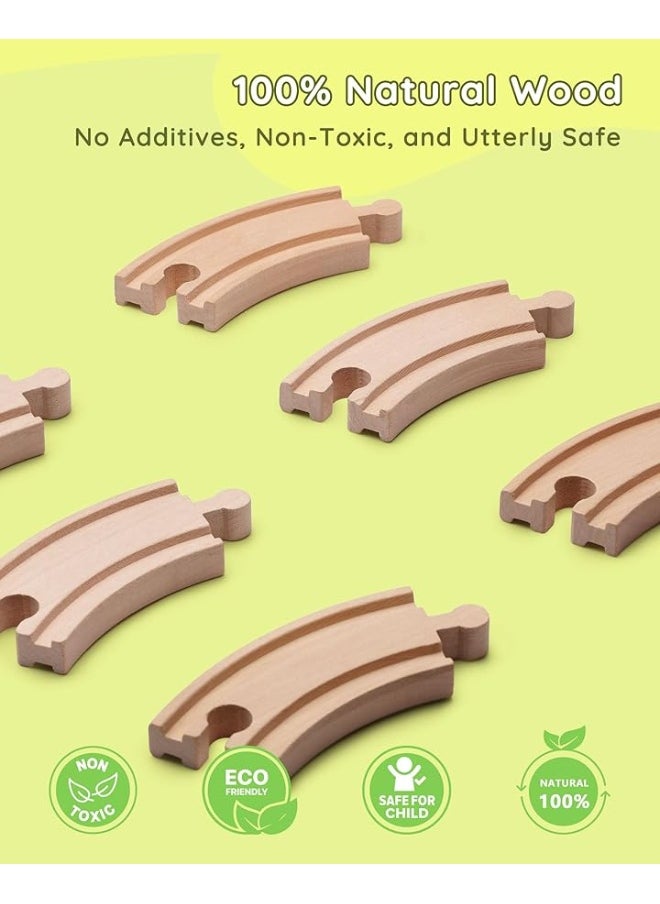 SainSmart Jr. Wooden Train Set for Toddler, 78 PCS Wood Train Track with 4 Cars Fits Brio, Thomas, Melissa and Doug, Gift Packed Toy Railway Kit for Kids Ages 3+