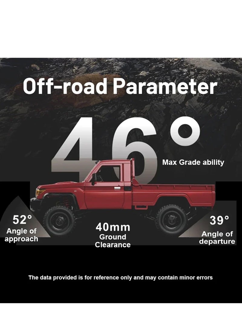 RC Truck, 1/12 LC79 RC Rock Crawler, MN-82 4x4 Toyota Land Cruiser Remote Control Pickup Off Road RTR 2.4GHz Remote Control Rock Crawler Car Toy with Controllable Headlights 1 Battery