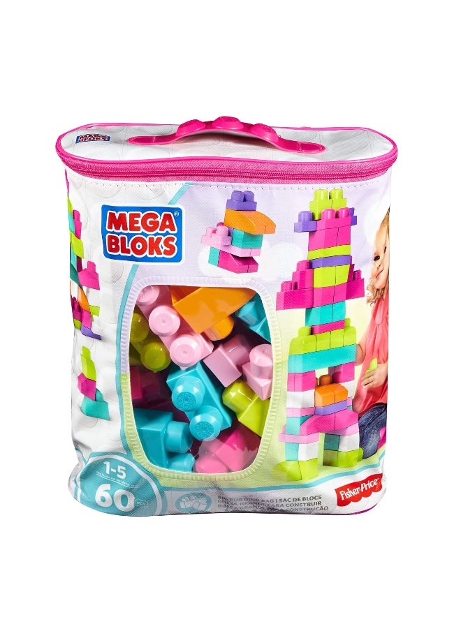 Fisher-Price Mega Bloks First Builders Big Building Bag (Pink, 60 Pieces)