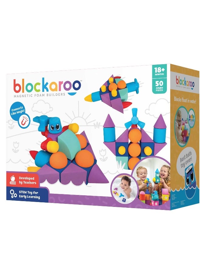 Blockaroo Magnetic Foam Builders Set (50 Pieces)