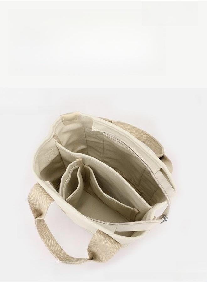 Unisex Student Large Capacity Canvas Shopping Bag Tote Bag, Student Lunch Carry Handbag Clutch Bag, Multi-compartment Single Bag Shoulder Crossbody Bag Sling Bag Side Bag for Kids Men and Women