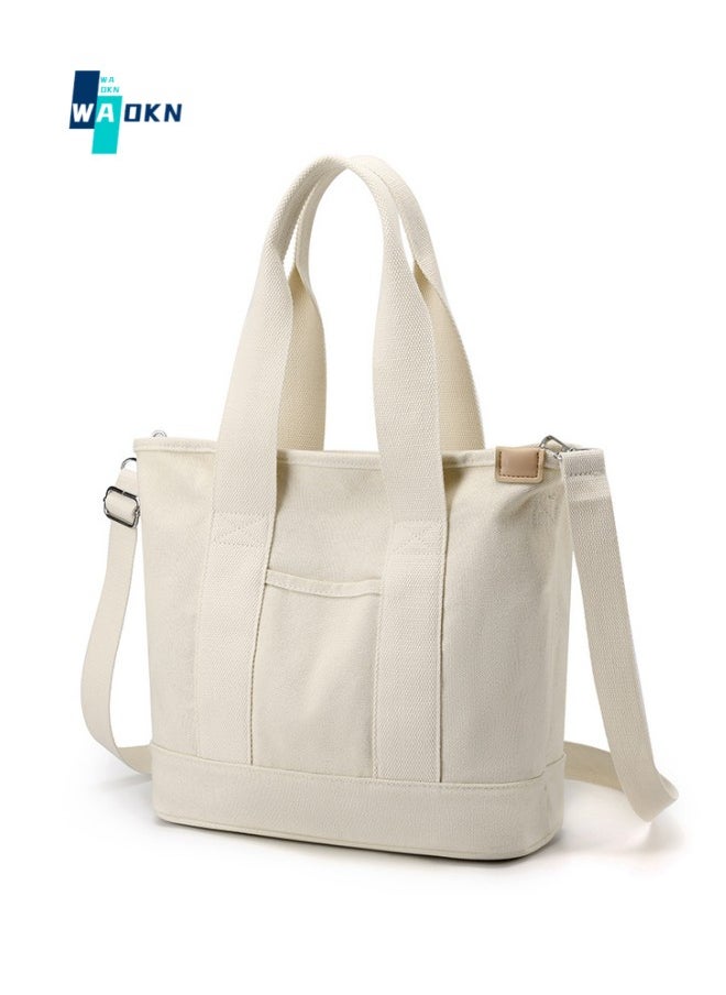 Unisex Student Large Capacity Canvas Shopping Bag Tote Bag, Student Lunch Carry Handbag Clutch Bag, Multi-compartment Single Bag Shoulder Crossbody Bag Sling Bag Side Bag for Kids Men and Women