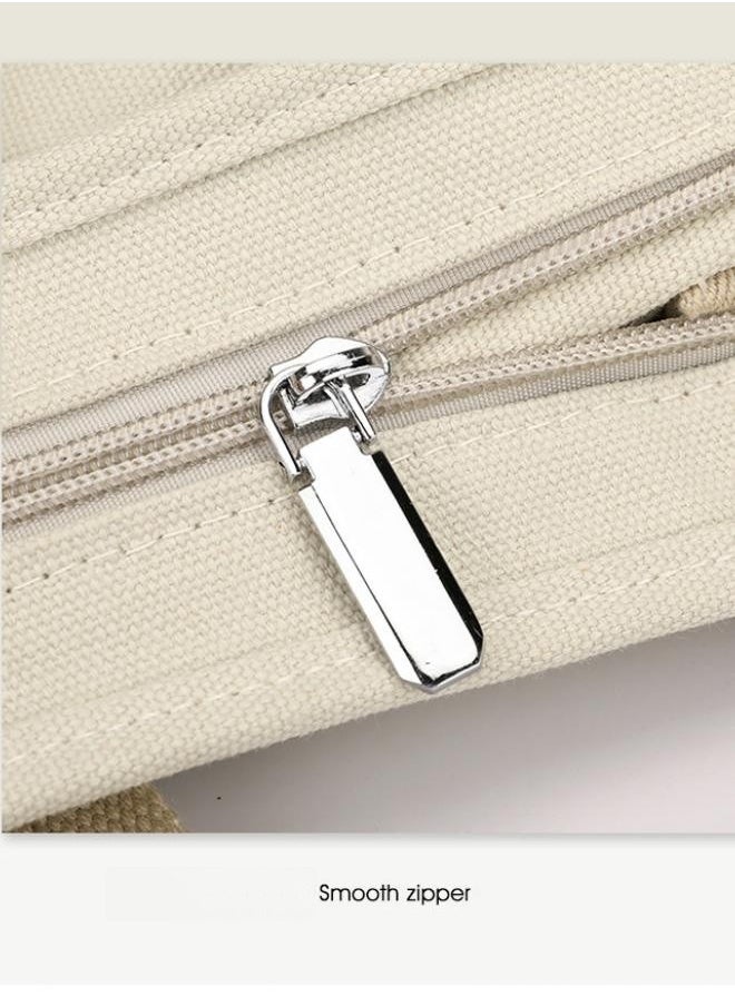 Unisex Student Large Capacity Canvas Shopping Bag Tote Bag, Student Lunch Carry Handbag Clutch Bag, Multi-compartment Single Bag Shoulder Crossbody Bag Sling Bag Side Bag for Kids Men and Women