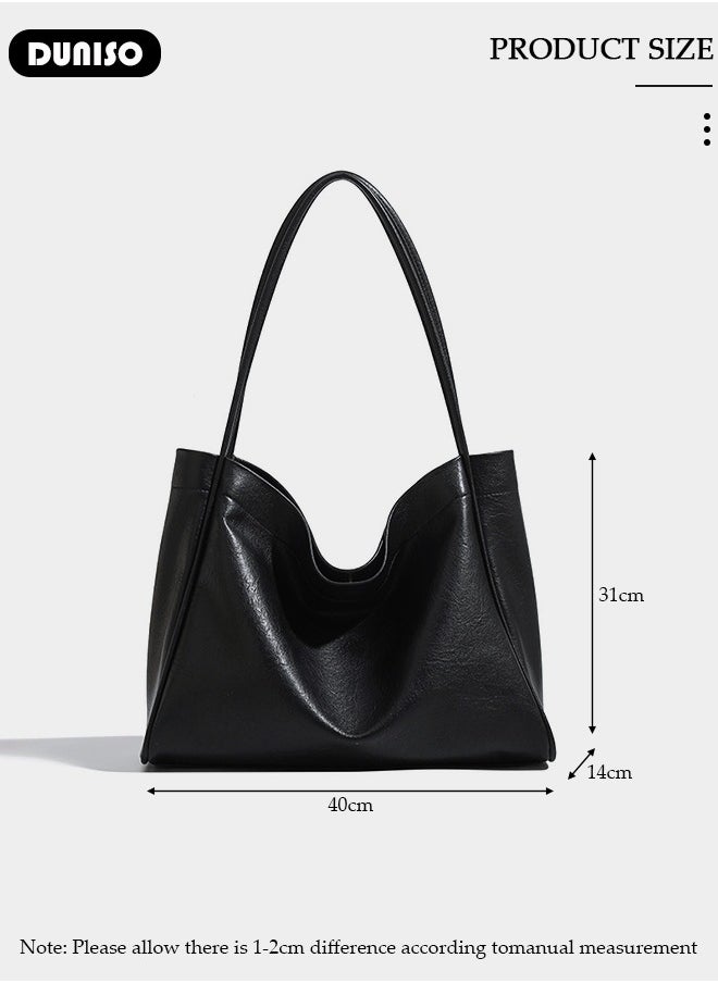 Women's Shoulder Tote Bag Faux Leather Handbag For Women Large Capacity Bucket Bag Fashionable Travel Messenger Shoulder Bag For Ladies Girls College Students