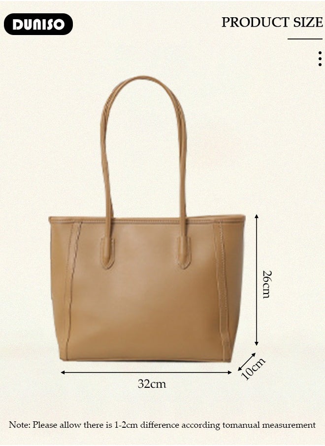 Women's Shoulder Tote Bag Faux Leather Handbag For Women Large Capacity Bucket Bag Fashionable Travel Messenger Shoulder Bag For Ladies Girls College Students