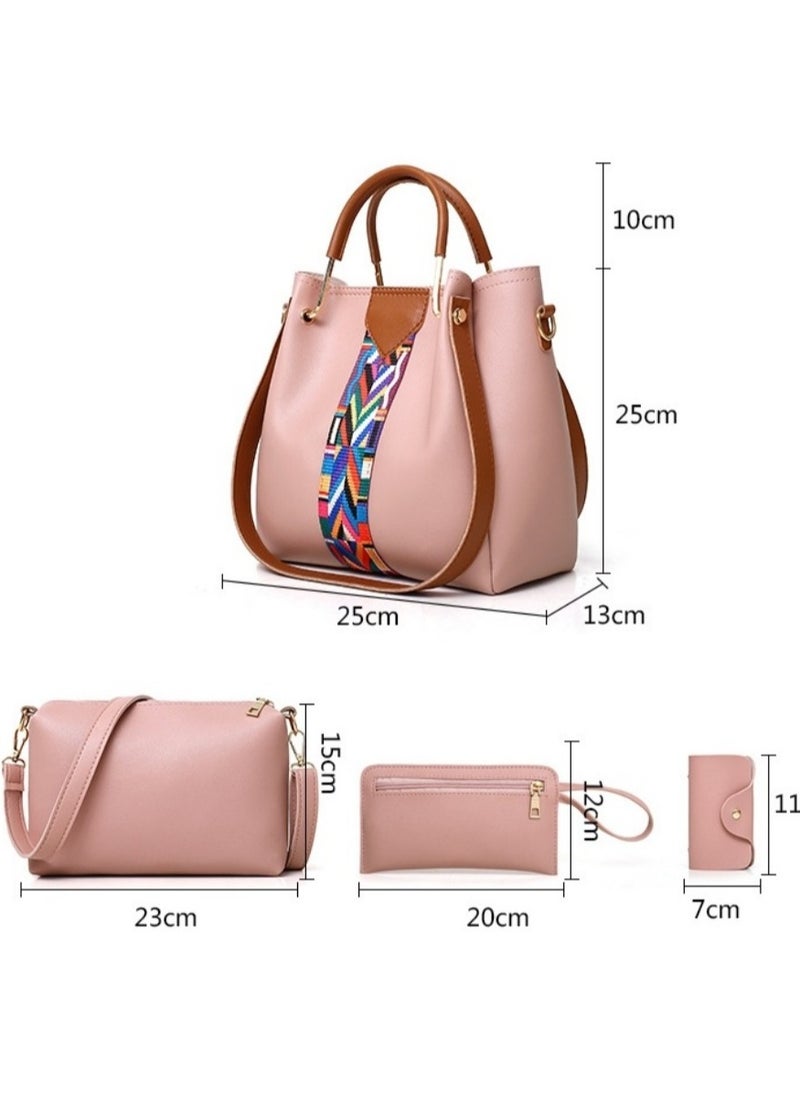 Premium Leather Women's Bag 4-Piece Set