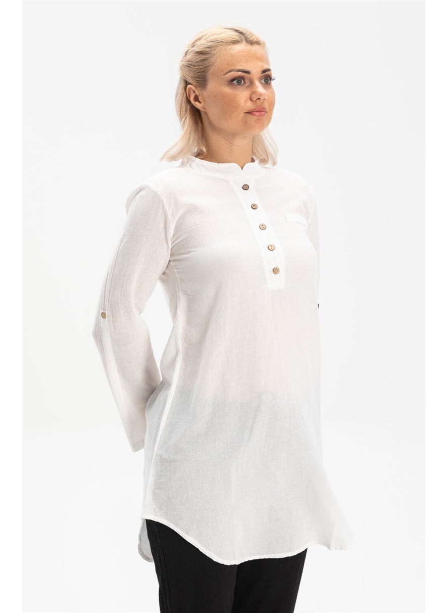 Acacia Sile Cloth Tunic White Byz