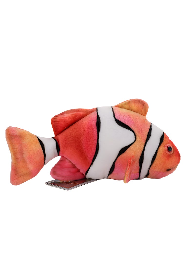 Clown Fish Plush Toy – Realistic 12.5'' Handcrafted Stuffed Animal, Soft and Detailed Marine Life Replica, Suitable for Ages 3+