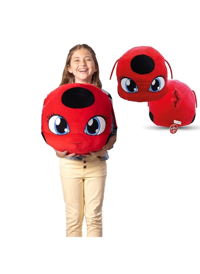 Miraculous Ladybug Tikki Plush Pillow 40 cm Extra Soft Plush Toy for Kids with Large Secret Zipper Pocket at Back (Wyncor)