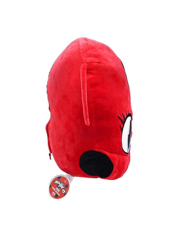 Miraculous Ladybug Tikki Plush Pillow 40 cm Extra Soft Plush Toy for Kids with Large Secret Zipper Pocket at Back (Wyncor)