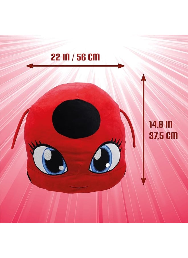 Miraculous Ladybug Tikki Plush Pillow 40 cm Extra Soft Plush Toy for Kids with Large Secret Zipper Pocket at Back (Wyncor)