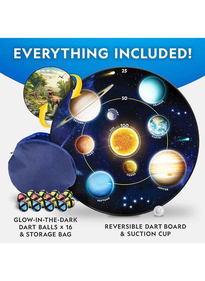 Glow-In-The-Dark Dart Board Game Set