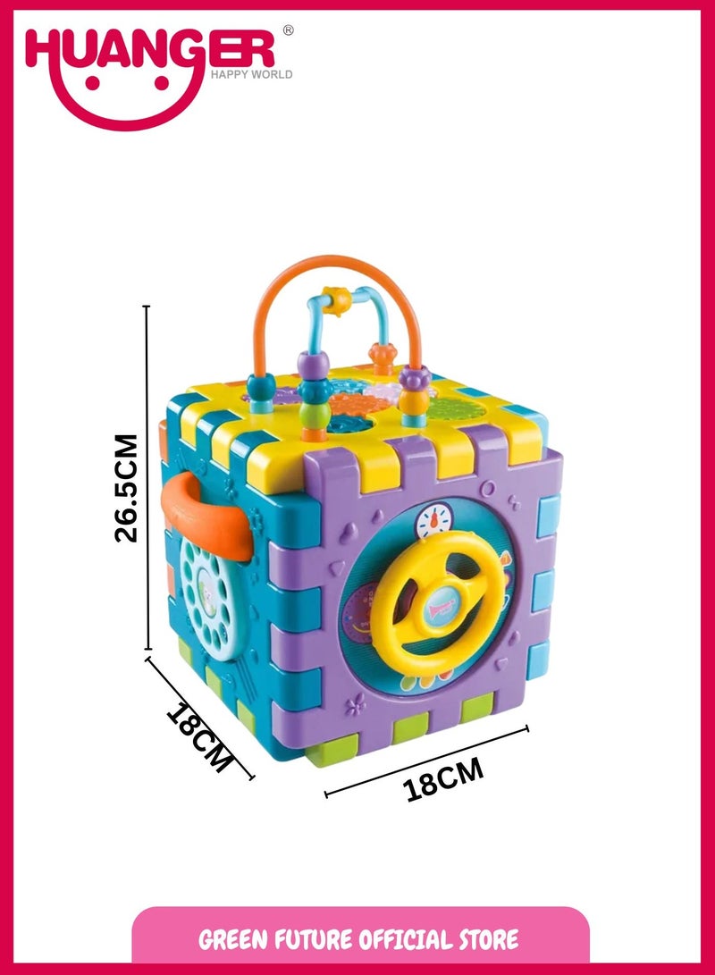 Baby Activity Cube for Toddlers – Early Learning Toy with Gears, Music, Shapes, and Steering Wheel – Educational and Developmental Play for Enhancing Fine Motor Skills and Sensory Fun