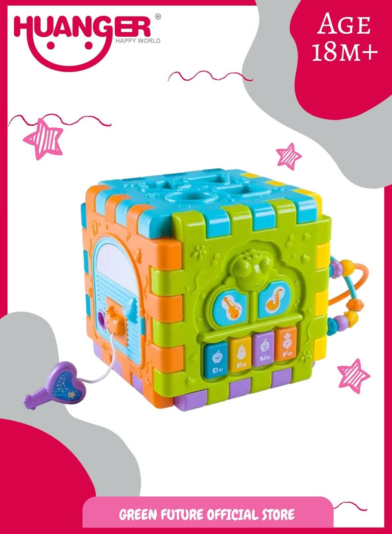 Baby Activity Cube for Toddlers – Early Learning Toy with Gears, Music, Shapes, and Steering Wheel – Educational and Developmental Play for Enhancing Fine Motor Skills and Sensory Fun