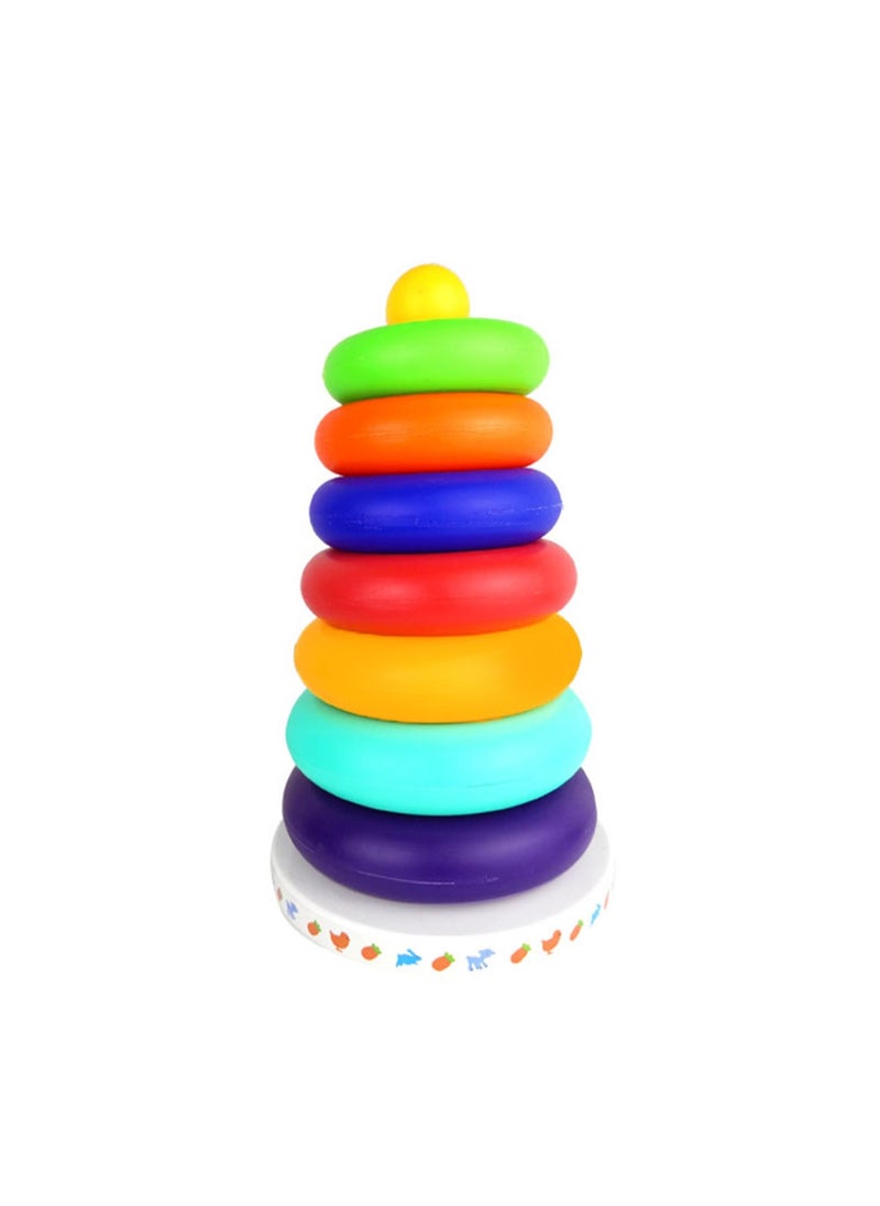 Rainbow Ring Baby Stacking Toy Children'S Educational Toy 0-2 Years Old Colorful Ring Music Rainbow Tower Tumbler