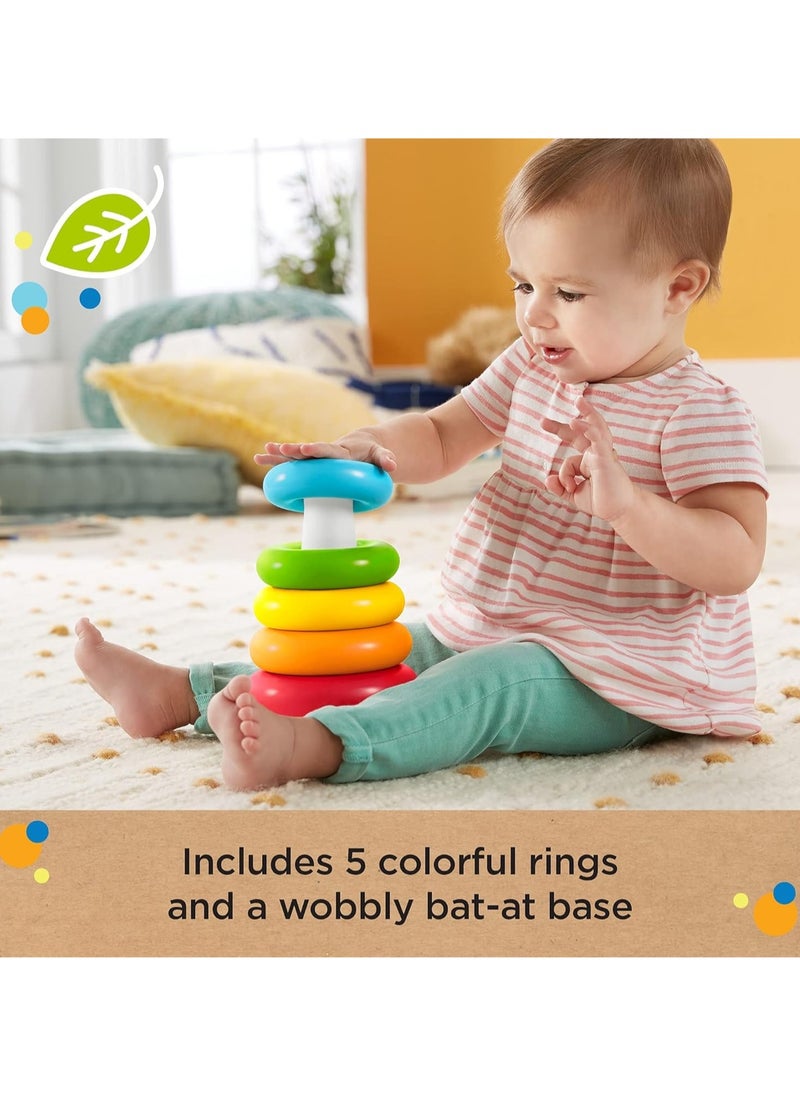 Rainbow Ring Baby Stacking Toy Children'S Educational Toy 0-2 Years Old Colorful Ring Music Rainbow Tower Tumbler