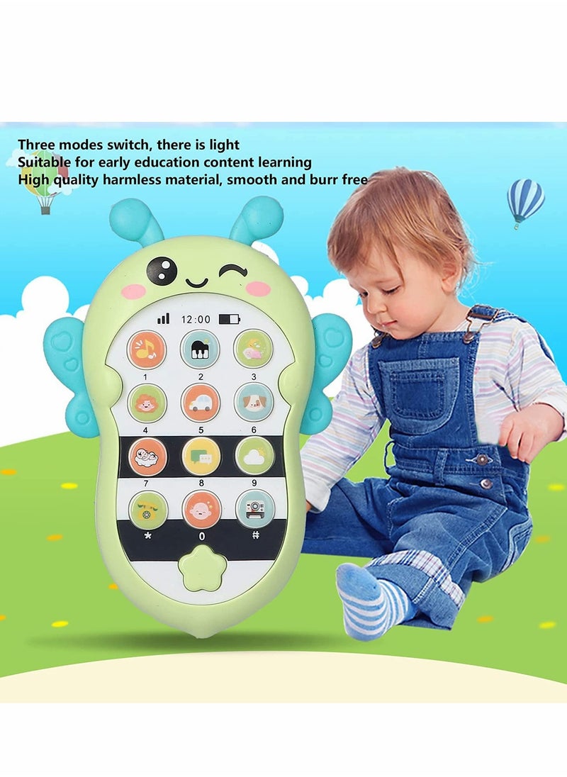 Baby Cell Phone Toys Multi-function Mode Children's Early Education Music Mobile Phone Teething Phone Toy for Babies Early Education Enlightenment Music Simulation Phone with Light and Sound