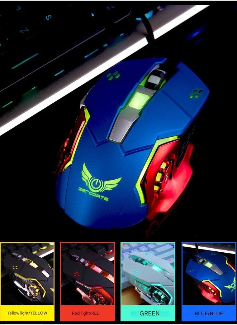 Wrangler G11 Gaming Esports Mechanical Mouse Macro Definition Colorful Luminous Wired USB Mouse