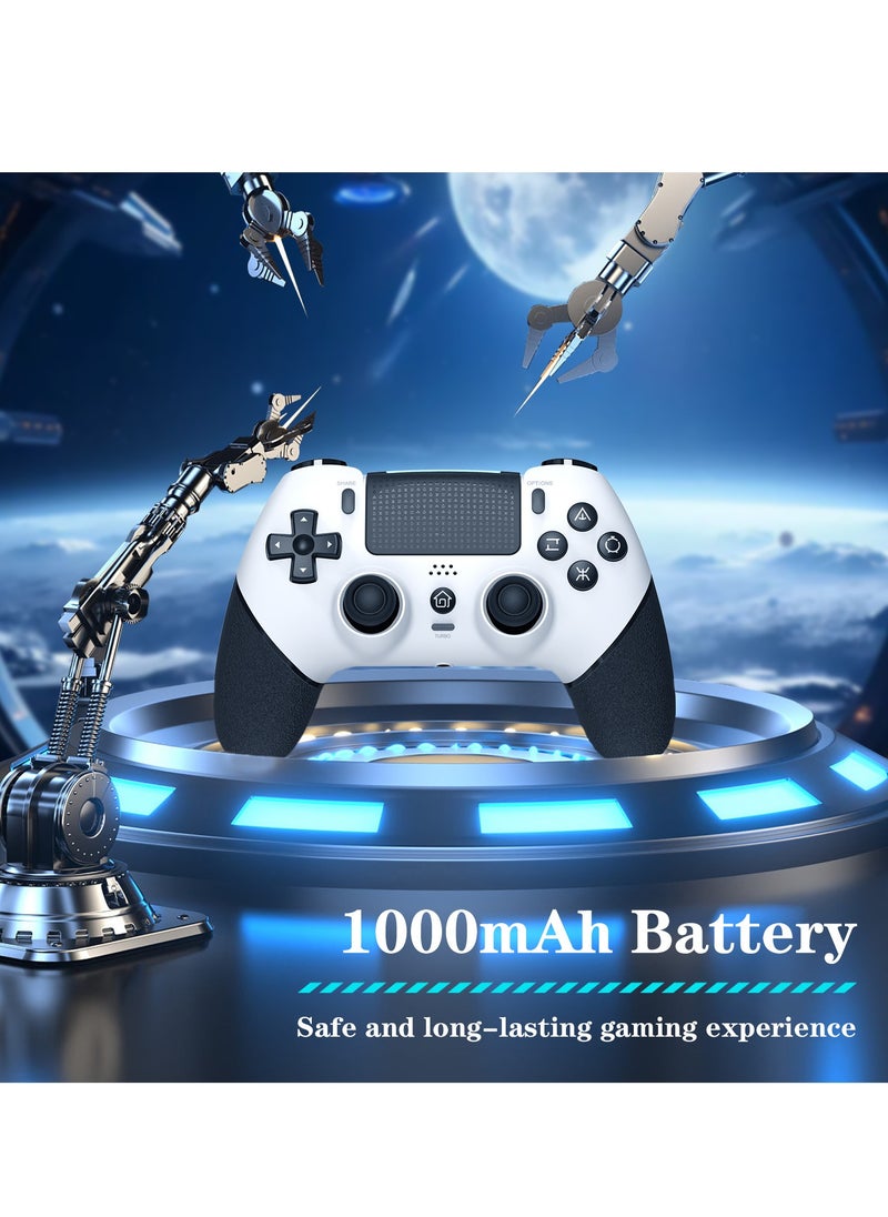 Wireless Controller Compatible with PS4/Slim/Pro/PC, Equipped with 1000mAh Battery, USB Cable, Dual Vibration, 6-Axis Motion Control, 3.5mm Audio Jack, Multi Touch Pad, Share Button