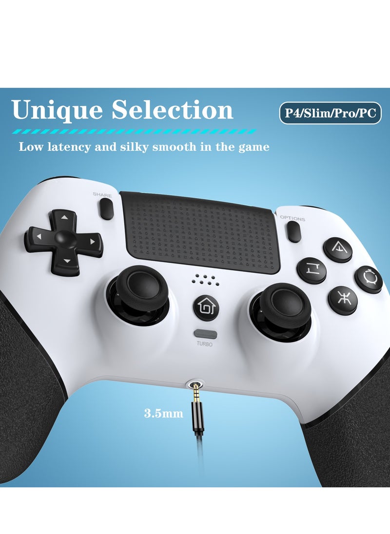 Wireless Controller Compatible with PS4/Slim/Pro/PC, Equipped with 1000mAh Battery, USB Cable, Dual Vibration, 6-Axis Motion Control, 3.5mm Audio Jack, Multi Touch Pad, Share Button