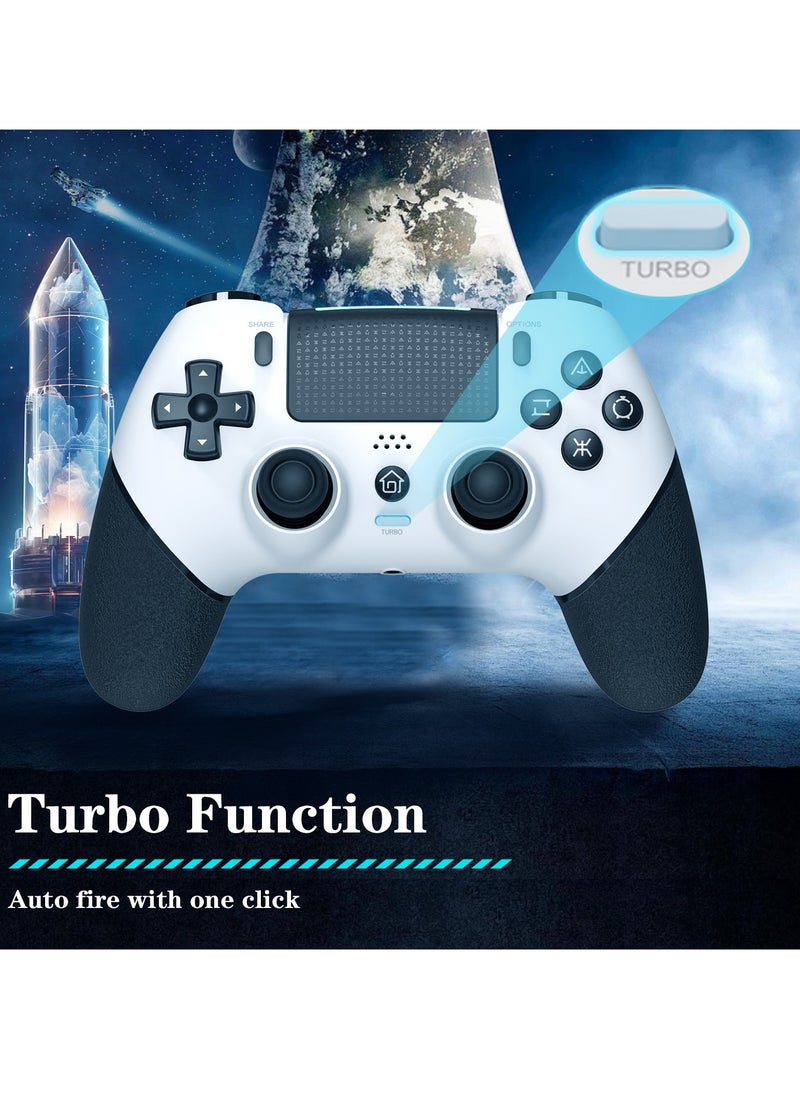 Wireless Controller Compatible with PS4/Slim/Pro/PC, Equipped with 1000mAh Battery, USB Cable, Dual Vibration, 6-Axis Motion Control, 3.5mm Audio Jack, Multi Touch Pad, Share Button