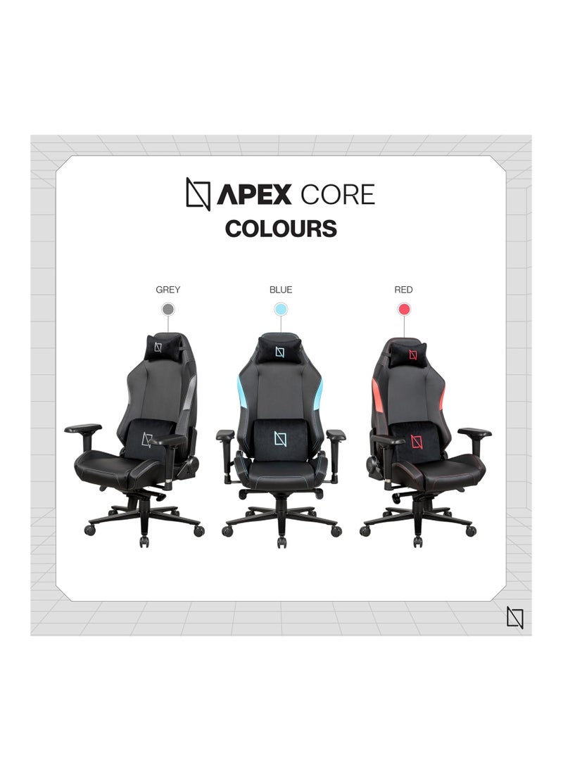 Navodesk APEX CORE Ergonomic Gaming Chair with Lumbar and Memory Foam Headrest Pillow Computer Gaming Chair with Armrest Cloud Leather GREY