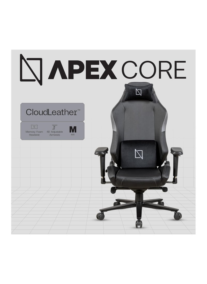 Navodesk APEX CORE Ergonomic Gaming Chair with Lumbar and Memory Foam Headrest Pillow Computer Gaming Chair with Armrest Cloud Leather GREY