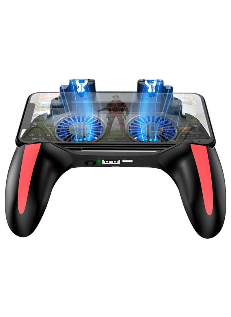 PUBG Mobile Controller, H10 Double Fan Cooling Mobile Gamepad, Rules of Survival Gaming Joysticks with Sensetive Shooting Feel, Compatible with 4.7-6.0 inch Phone Accessories