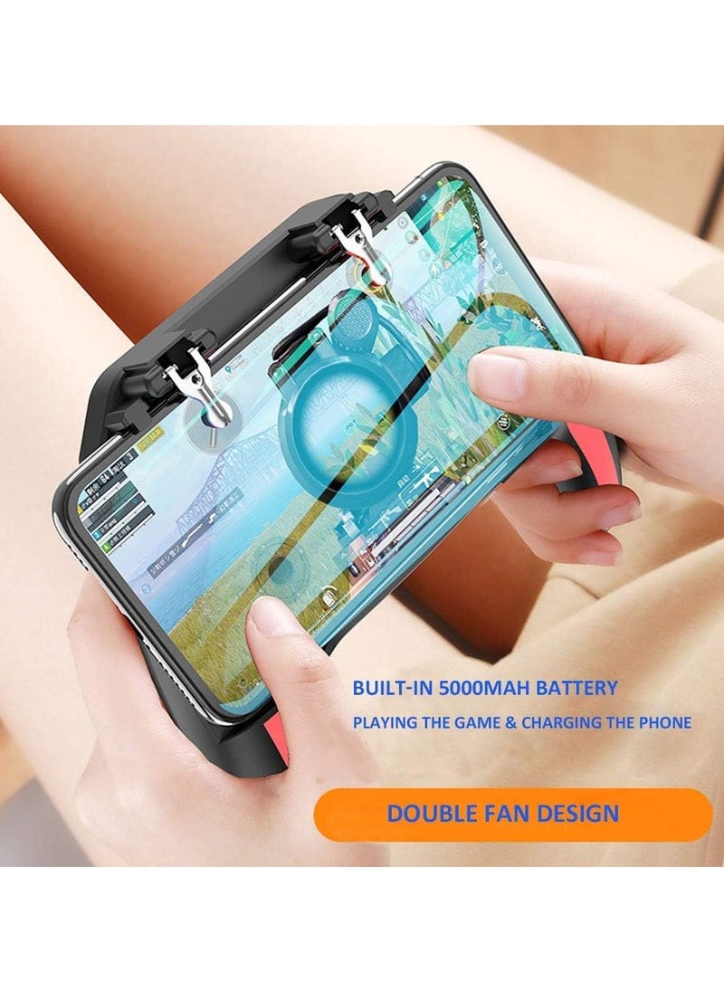 PUBG Mobile Controller, H10 Double Fan Cooling Mobile Gamepad, Rules of Survival Gaming Joysticks with Sensetive Shooting Feel, Compatible with 4.7-6.0 inch Phone Accessories