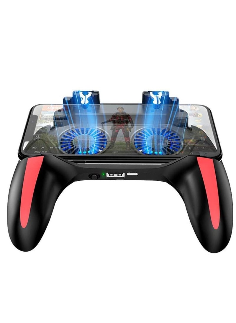 PUBG Mobile Controller, H10 Double Fan Cooling Mobile Gamepad, Rules of Survival Gaming Joysticks with Sensetive Shooting Feel, Compatible with 4.7-6.0 inch Phone Accessories