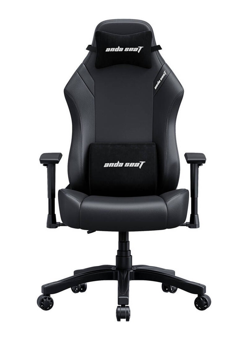 AndaSeat Luna Series Gaming Chair, Premium Breathable PVC Leather, 1D Armrest, 60mm Casters With PU Rubber, Class 4 Hydraulic Pistons, 90° to 160° Adjustable Backtilt, Black | AD18-44-B-PV