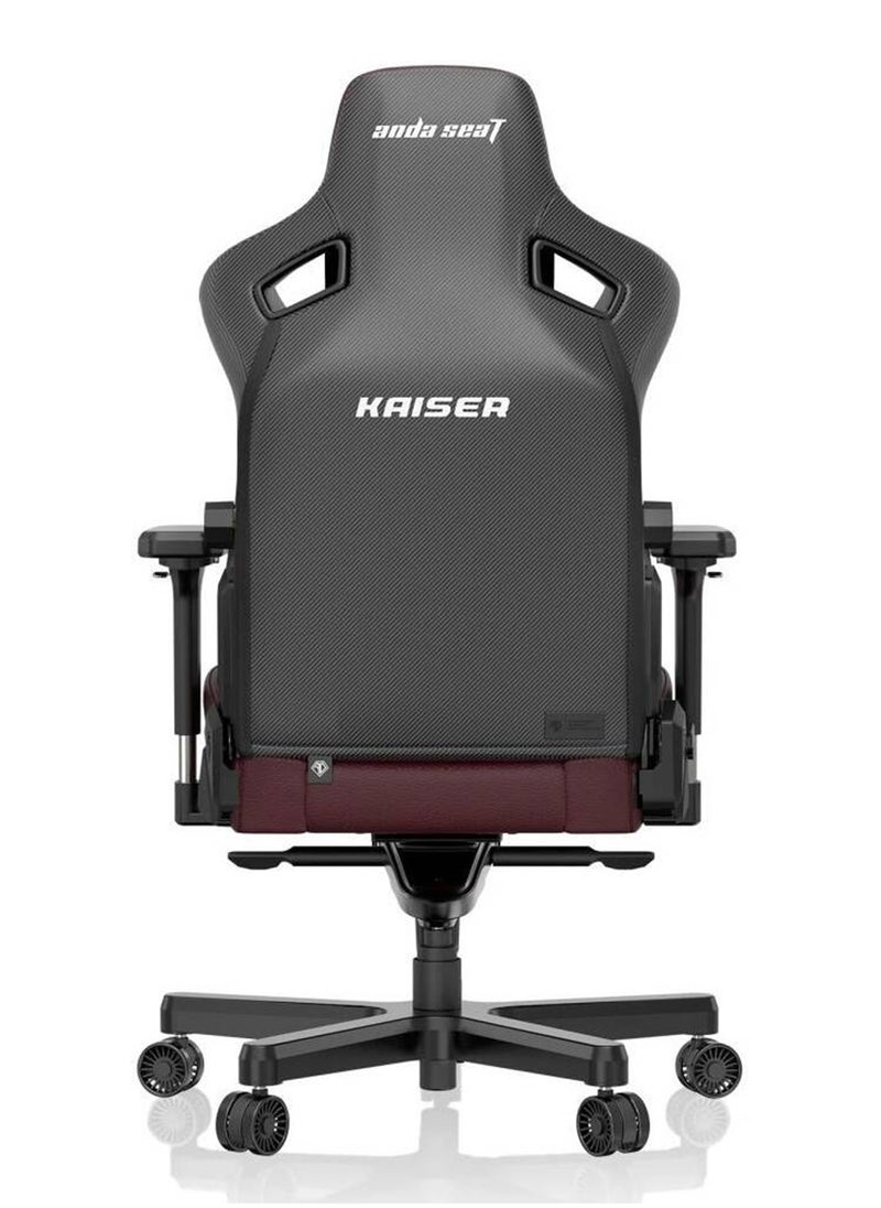 AndaSeat Kaiser 3 Series Premium Ergonomic Gaming/Office Chair, Premium PVC Leather, Large, Heavy-duty Aluminum Wheel Base, 65MM PU Covered Wheels, CLASSIC MAROON | AD12YDC-L-01-A-PVC