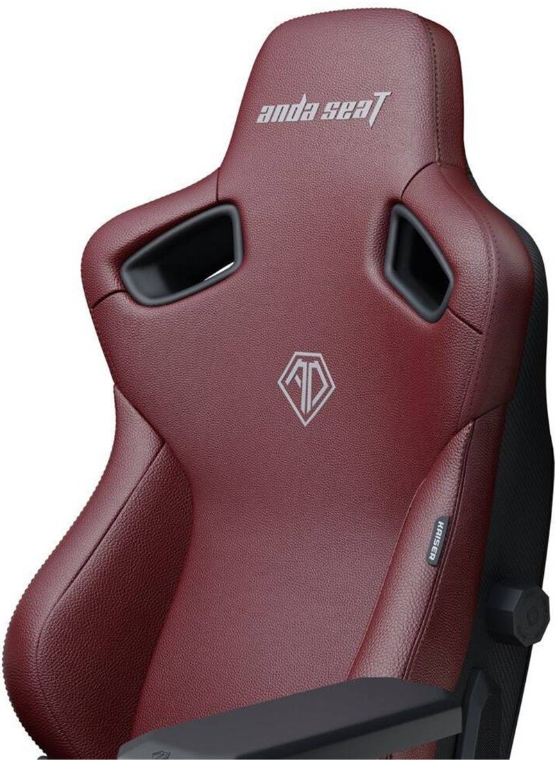 AndaSeat Kaiser 3 Series Premium Ergonomic Gaming/Office Chair, Premium PVC Leather, Large, Heavy-duty Aluminum Wheel Base, 65MM PU Covered Wheels, CLASSIC MAROON | AD12YDC-L-01-A-PVC