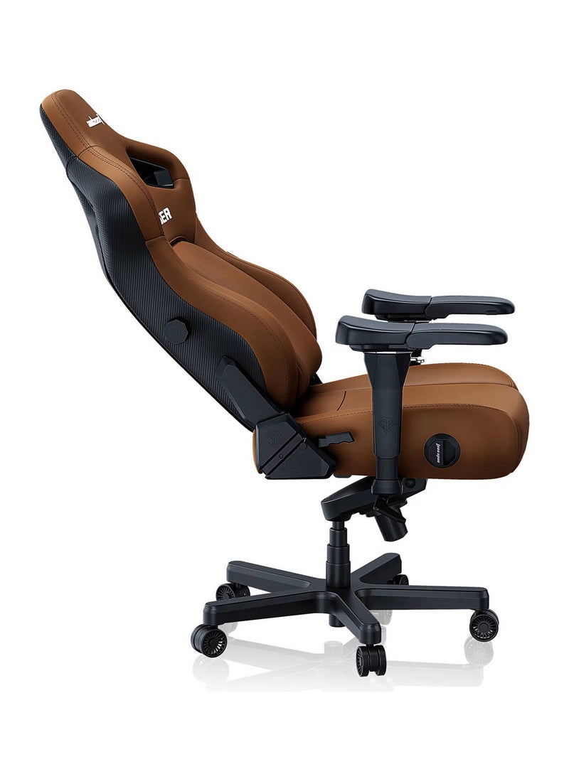 AndaSeat Kasier 4 Series Premium Gaming Chair, 5° Sloping Seat Base, Pop-out Lumbar, 5D Armrests, Up to 180kg Max Weight, Premium PVC Leather, XL, Bentley Brown | AD12YDDC-XLL-20-K-PVC