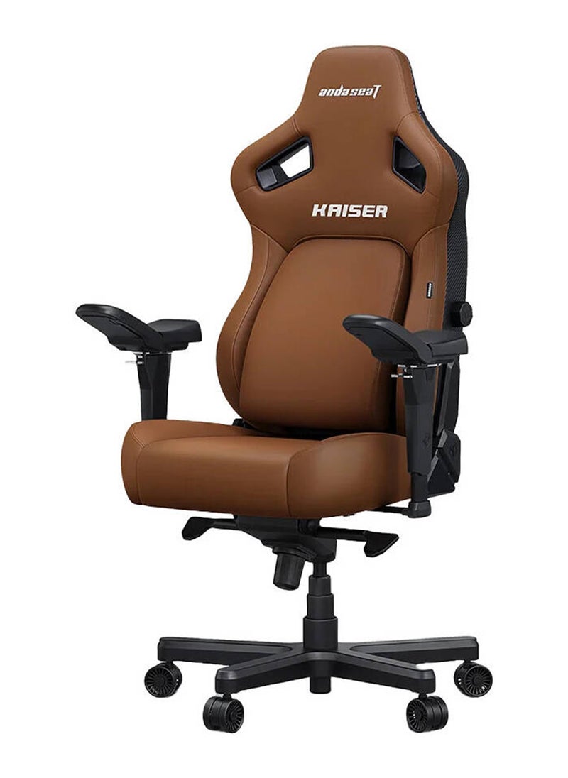 AndaSeat Kasier 4 Series Premium Gaming Chair, 5° Sloping Seat Base, Pop-out Lumbar, 5D Armrests, Up to 180kg Max Weight, Premium PVC Leather, XL, Bentley Brown | AD12YDDC-XLL-20-K-PVC