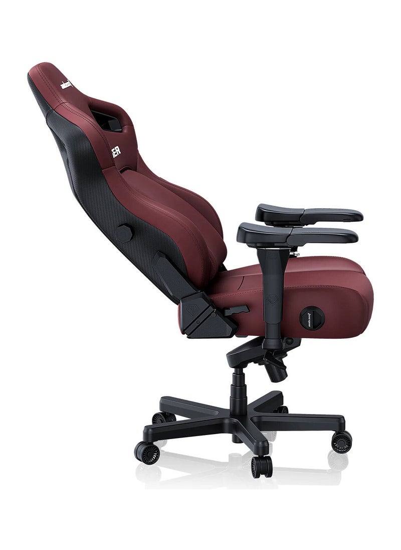 AndaSeat Kasier 4 Series Premium Gaming Chair, 5° Sloping Seat Base, Pop-out Lumbar, 5D Armrests, Up to 180kg Max Weight, Premium PVC Leather, XL, Classic Maroon | AD12YDDC-XLL-20-A-PVC