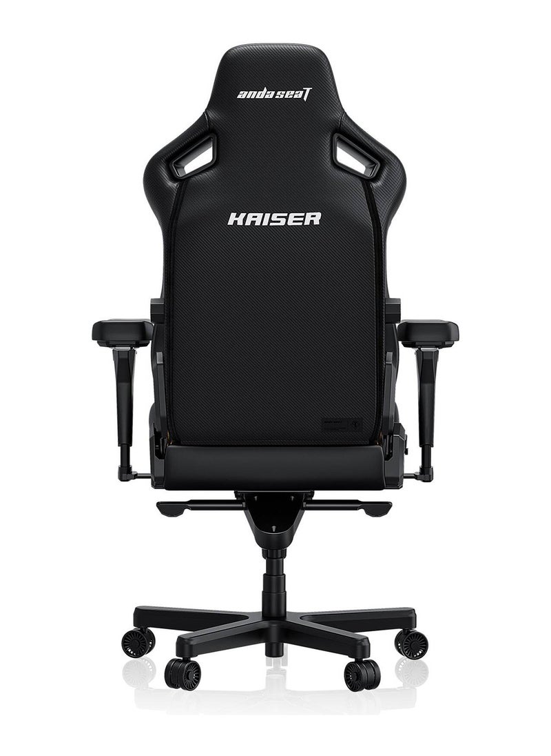 AndaSeat Kaiser 4 Large Gaming Chair, ArteDiPelle Synthetic Leather Surface Material, 65mm PU-Coated Casters, Class-4 Gas Piston, High-Density Cold-Cure Foam, 5D Armrest, Black | AD12YDDC-L-20-B-PVC