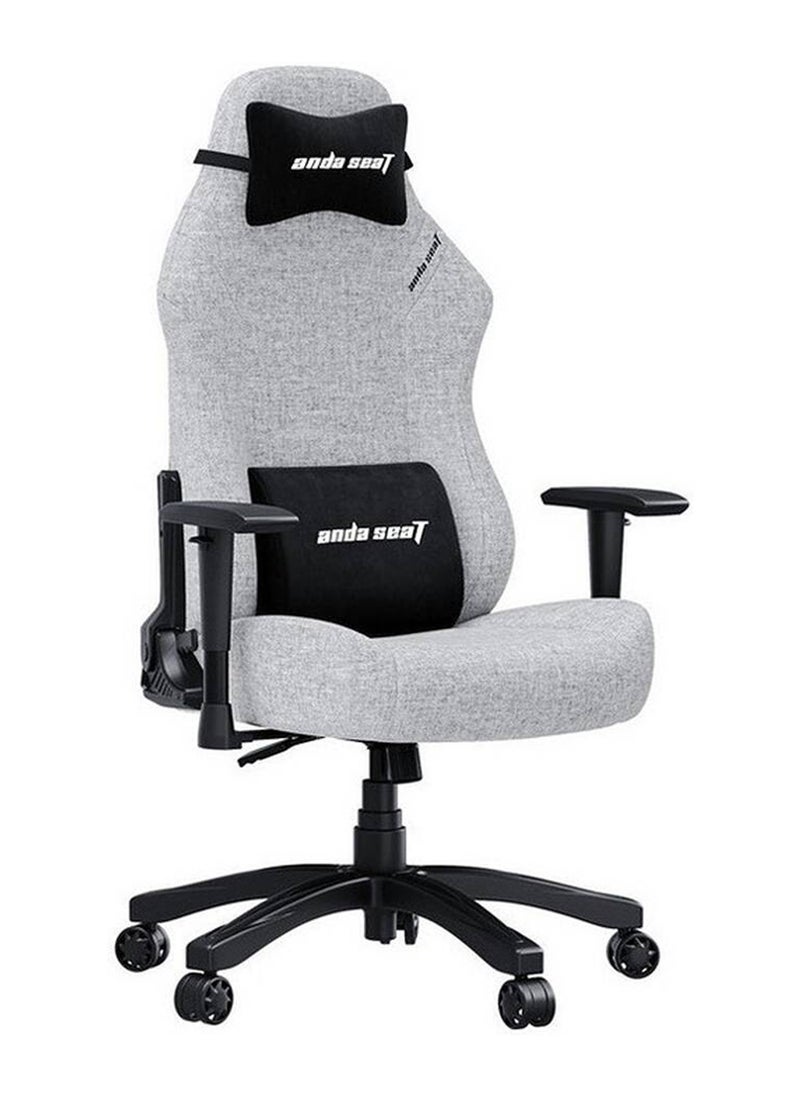 AndaSeat Luna Series Gaming Chair, Fabric Linen Upholstery Material, 1D Armrest, 60mm Casters With PU Rubber, Class 4 Hydraulic Pistons, 90° to 160° Adjustable Backtilt, Gray | AD18-44-G-F