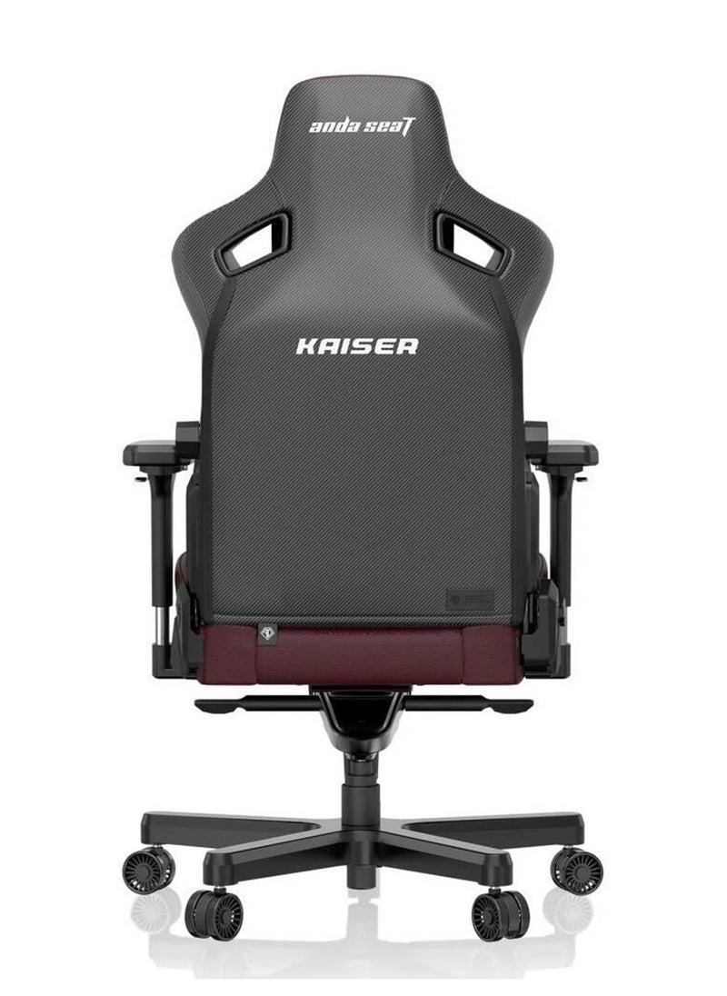 AndaSeat Kaiser 3 Series Premium Ergonomic Gaming/Office Chair, Premium PVC Leather, Large, Heavy-duty Aluminum Wheel Base, 65MM PU Covered Wheels, CLASSIC MAROON | AD12YDC-L-01-A-PVC