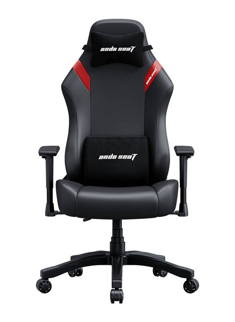 AndaSeat Luna Series Gaming Chair, Premium Breathable PVC Leather, 1D Armrest, 60mm Casters With PU Rubber, Class 4 Hydraulic Pistons, 90° to 160° Adjustable Backtilt, Black / Red | AD18-44-BR-PV